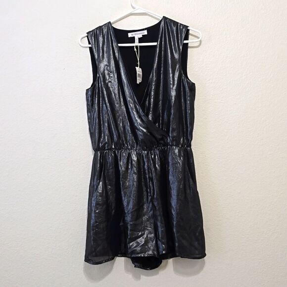 BCBGeneration Black Silver Metallic romper size small - Picture 1 of 8
